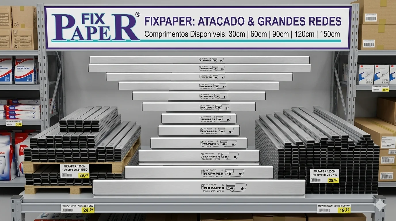 Prateleira com múltiplos tamanhos do FixPaper